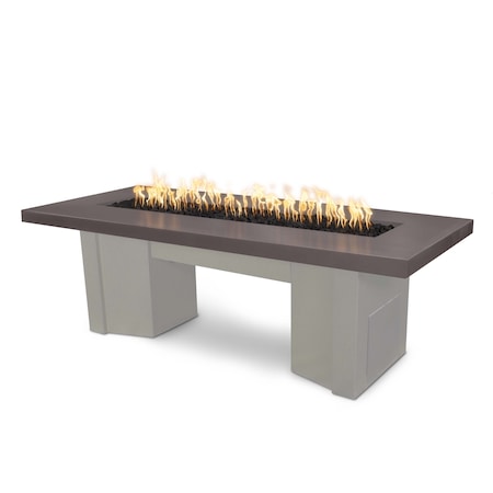 The Outdoor Plus 60 Alameda Fire Table Smooth Concrete, Match Lit w/Flame Sense System, Chestnut Concrete Top, Nat. Gas OPT-ALMGFRC60FSML-CST-PEW-NG